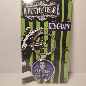 Beetlejuice Strange and Unusual Metal Enamel Keychain Official Movie Keyring